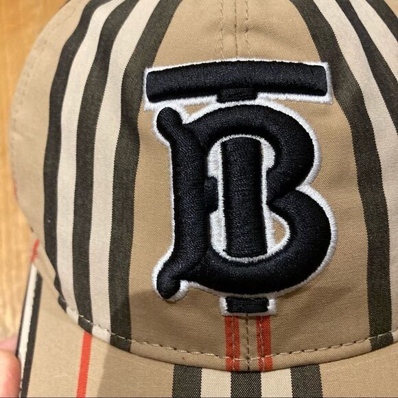 Burberry Monogram Motif Icon Stripe Cotton Baseball Cap New With Tags - Picture 2 of 7